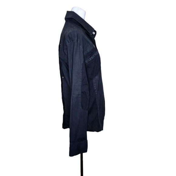 Vintage 90s Snap Front Shirt Mens Size XL Black Goth Punk Mesh Back - Picture 4 of 9